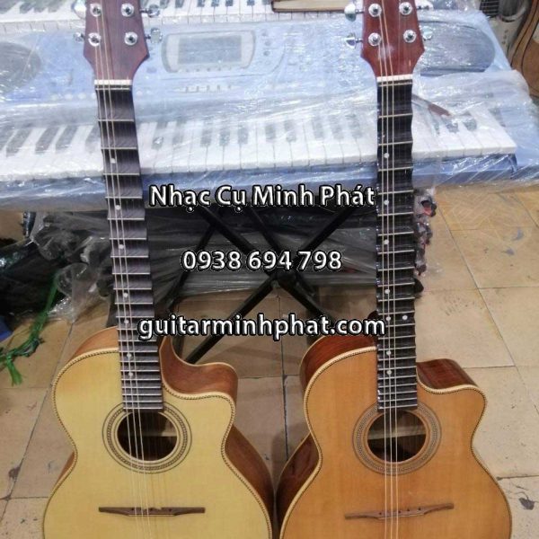 Đàn guitar thùng phím lõm gỗ hồng đào cao cấp - nhạc cụ Minh Phát